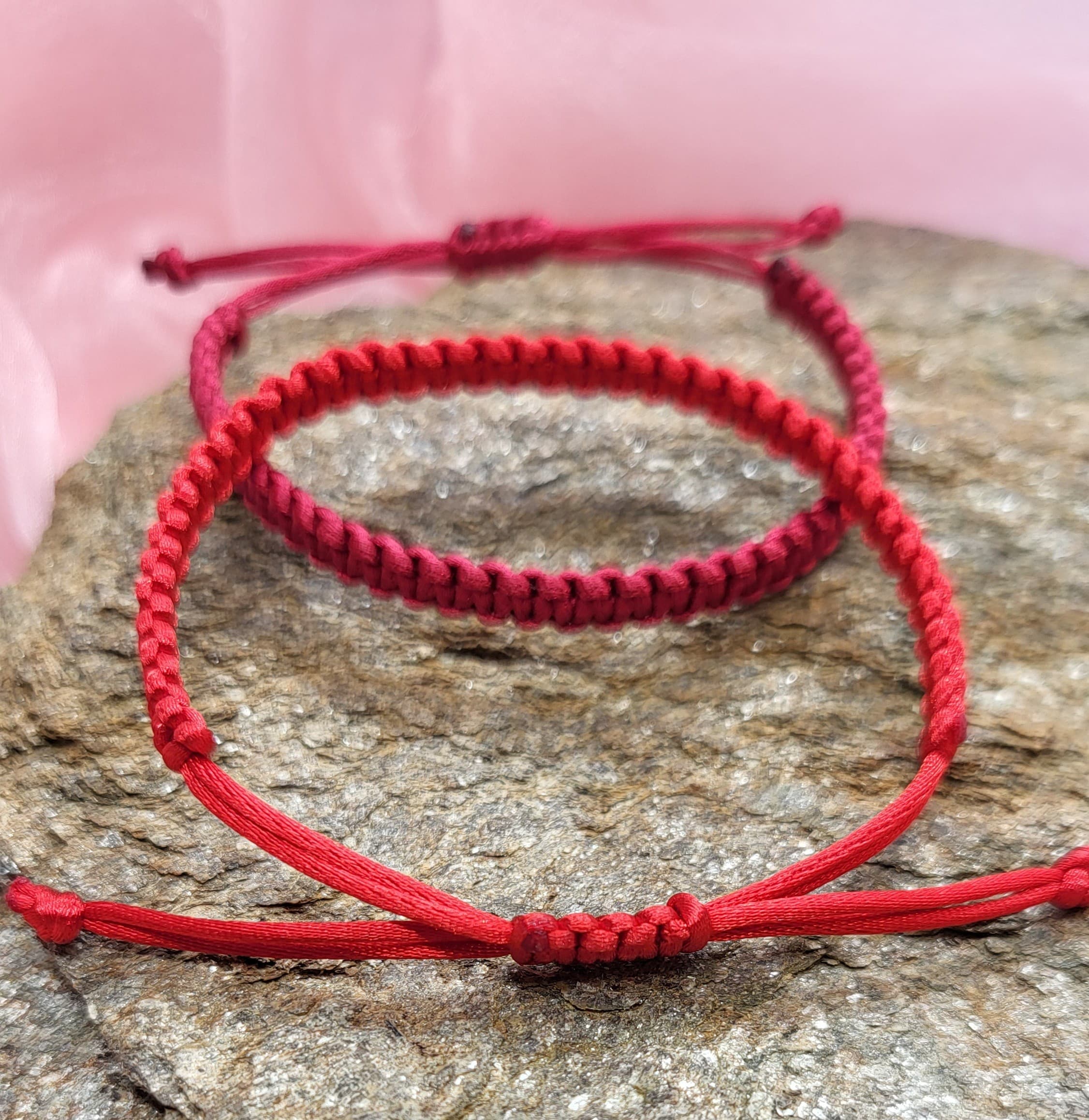 Duo Passion Bracelets Macramé rouge