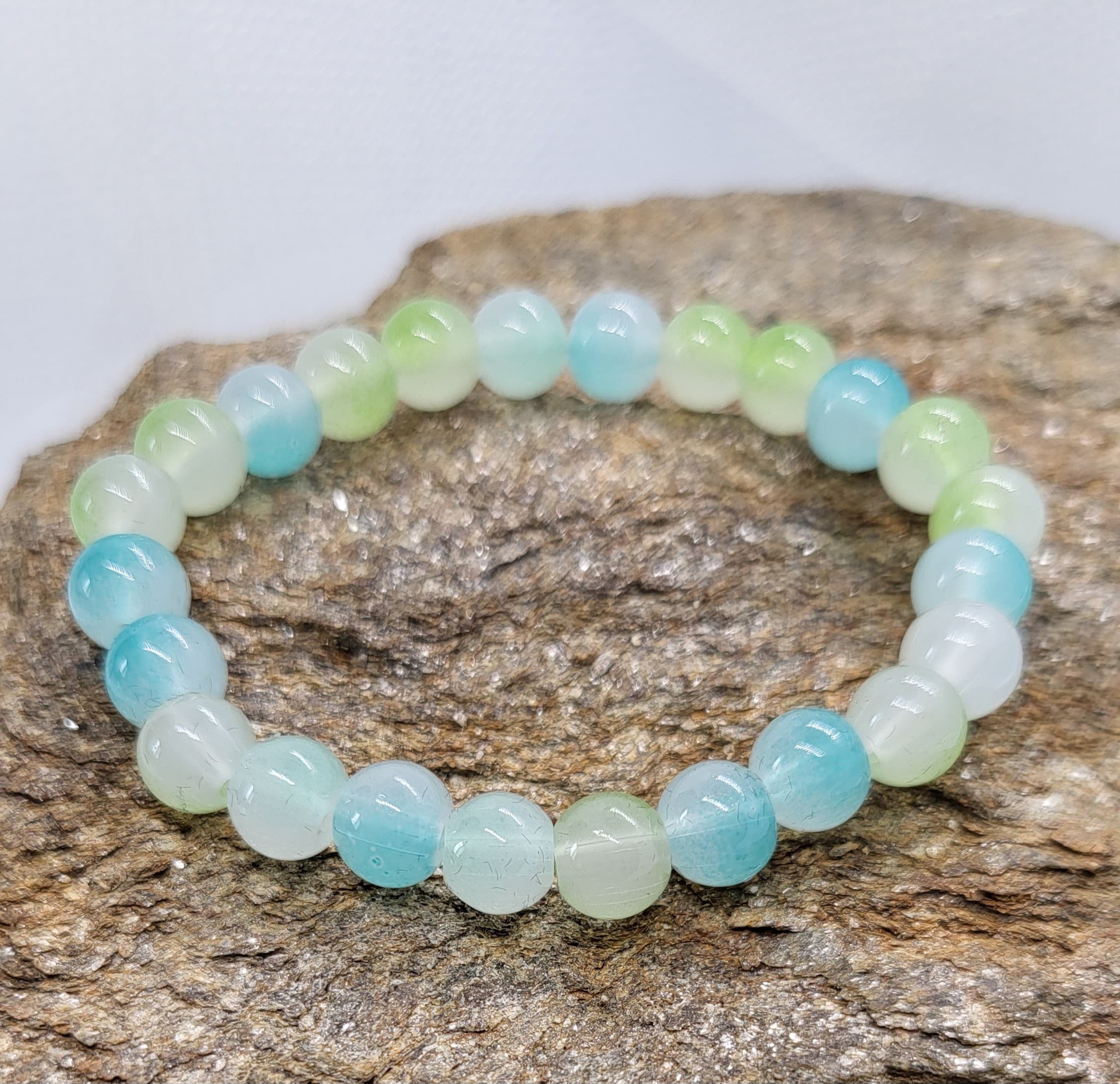 Bracelet Perles Vert Eau - Pour les esprits rafraîchissants