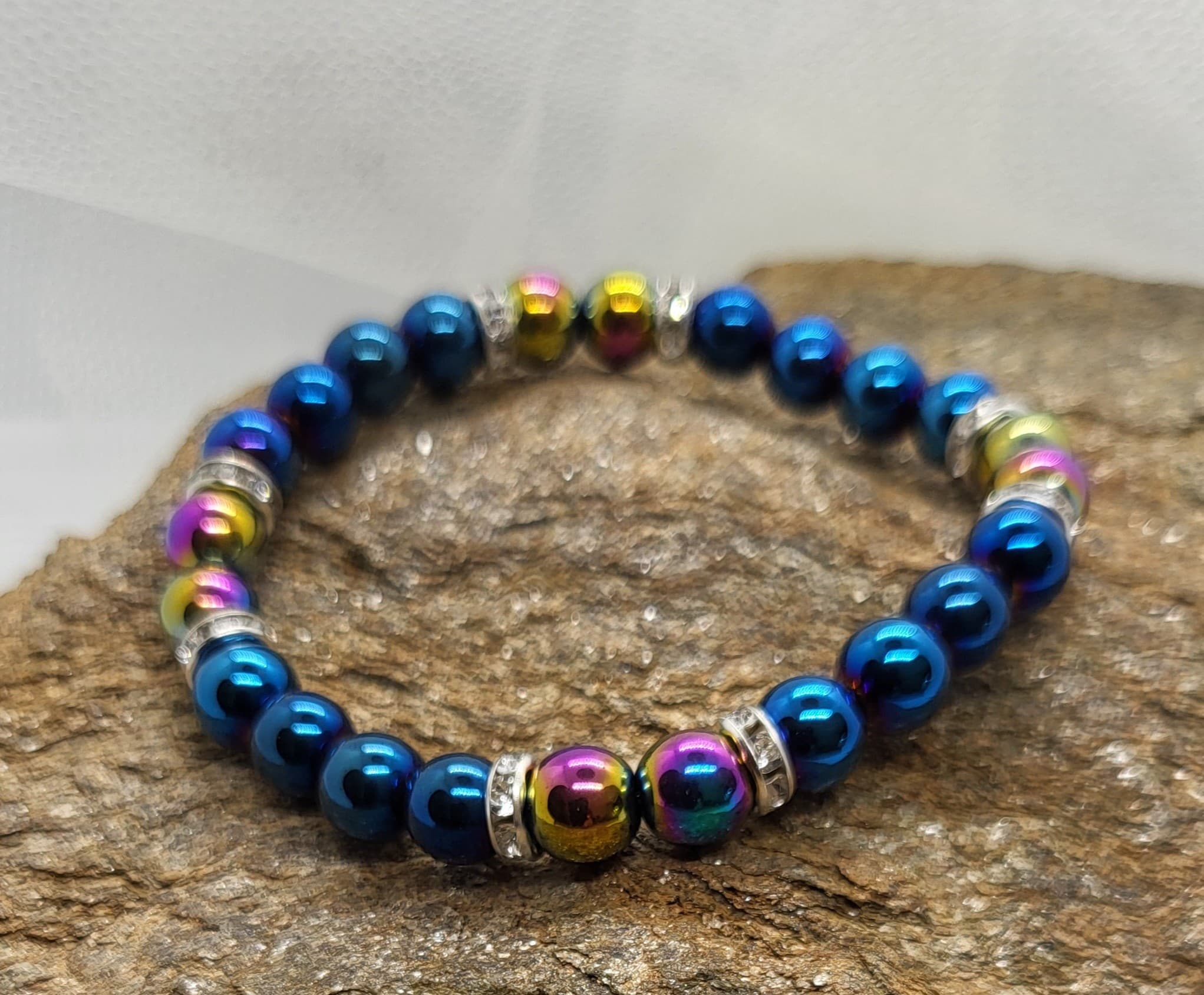 Bracelet Hématite Multicolore et Bleu- Pour les esprits vibrants